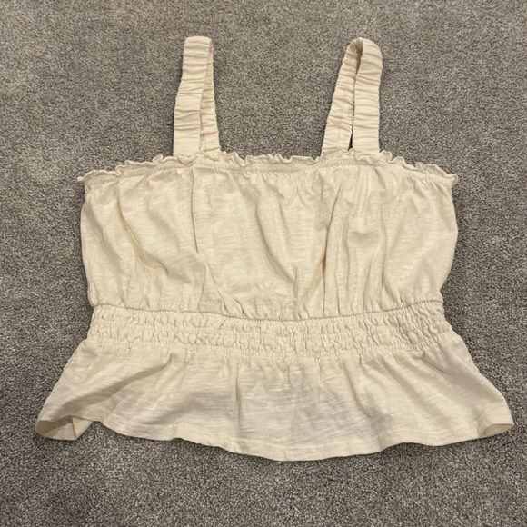 Marine Layer Dylan Smocked Tank in Antique White Size Medium 100% Cotton NWOT - Picture 4 of 9